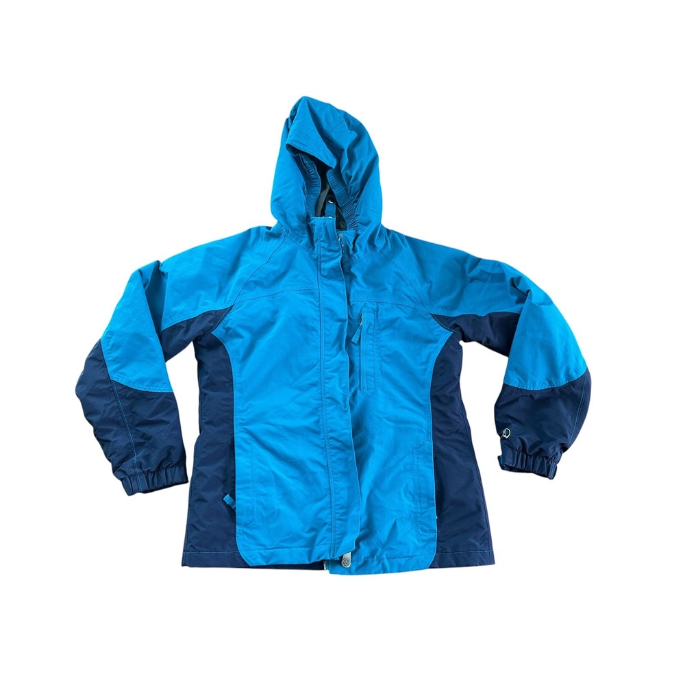 Lands End Squall Kids Waterproof Hooded Jacket Blue Size L 14 Grow-A-Longs‎